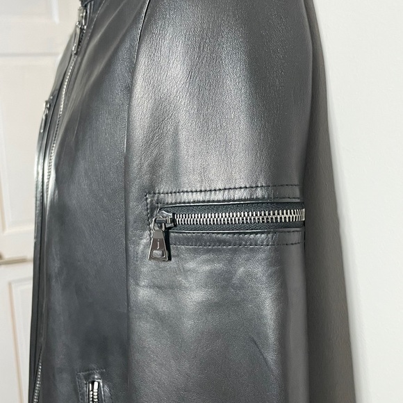 John Varvatos Collection Leather Moto Jacket - Picture 4 of 6